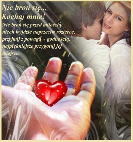 Kartka Nie bro� si� przed mi�o�ci�... Kochaj mnie!