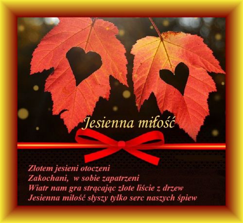 Kartka Kocham Cię jesienią i o każdej porze roku!