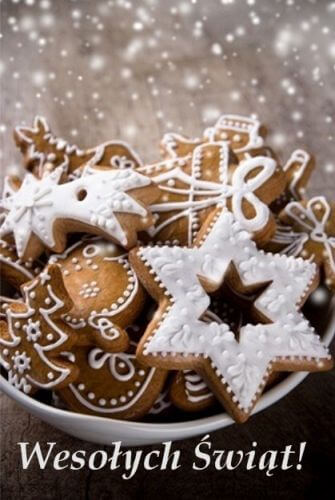 Kartka �wi�teczne ciasteczka i �yczenia Weso�ych �wi�t! 