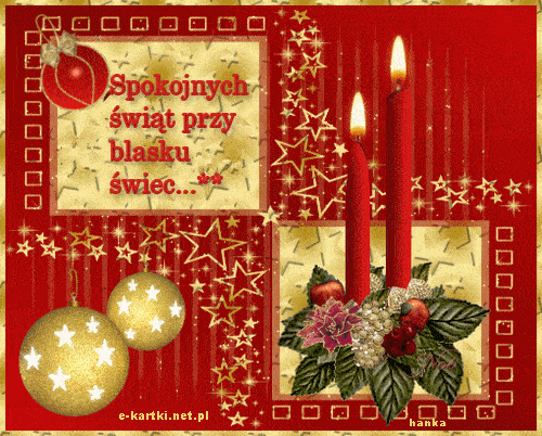 Kartka Udanych �wiat przy blasku �wiec