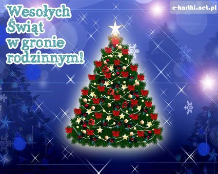 Kartka Weso�ych �wi�t w gronie rodzinnym