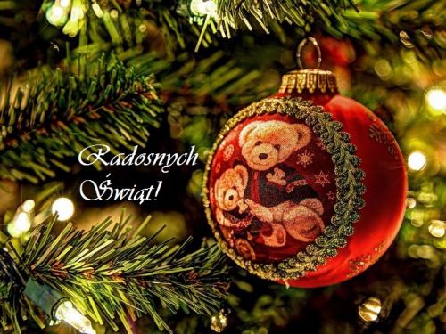 Kartka Weso�ych �wi�t przy blasku choinki!