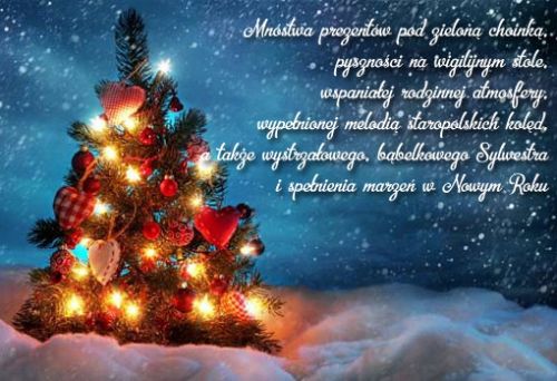 Kartka Mn�stwa prezent�w pod zielon� choink�...