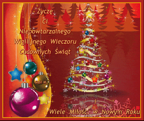 Kartka Cudownych �wi�t i Wiele Mi�o�ci w Nowym Roku 