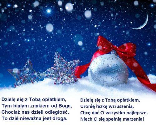 Kartka Dziel� si� z Tob� op�atkiem...