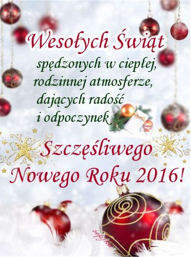 Kartka Weso�ych �wi�t i Szcz�liwego Nowego Roku 2016!