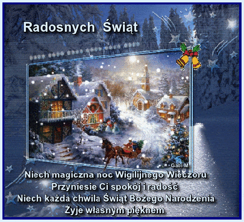 Kartka Niech Magiczna Noc Wigilijnego Wieczoru ...