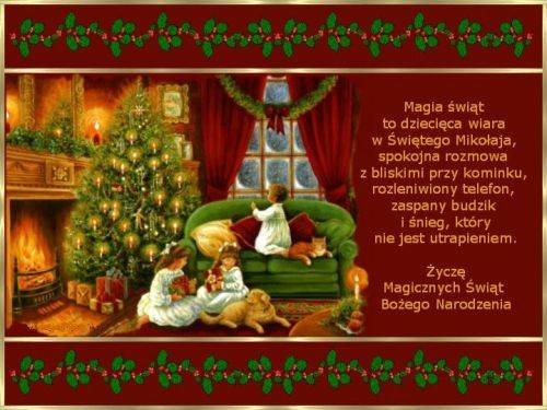 Kartka �ycz� Magicznych �wi�t Bo�ego Narodzenia