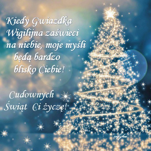 Kartka Kiedy Gwiazdka Wigilijna za�wieci na niebie...