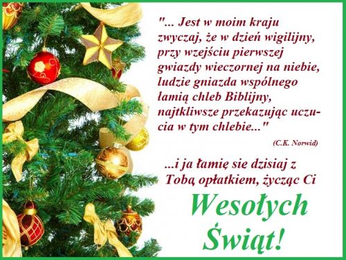 Kartka Dzi� dziel� si� z Tob� op�atkiem. Weso�ych �wi�t!