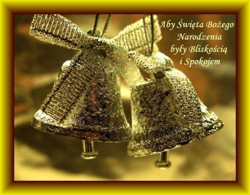 Kartka Aby �wi�ta Narodzenia by�y blisko�ci� i pokojem!
