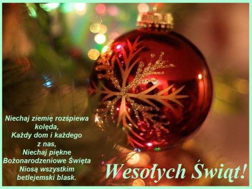 Kartka Niechaj ziemi� roz�piewa kol�da...