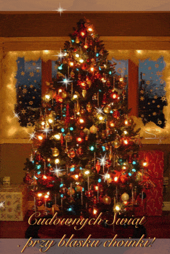 Kartka L�ni dooko�a choinkowy blask...