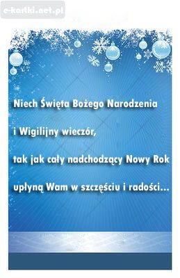 Kartka �yczenia bo�onarodzeniowe