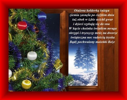 Kartka B�d� pochwalony male�ki Bo�e! Weso�ych �wi�t!
