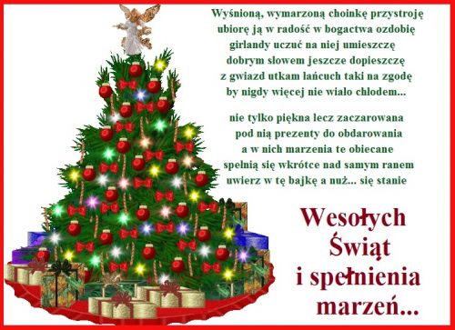 Kartka Weso�ych �wi�t i spe�nienia marze�...