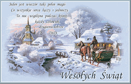 Kartka Jeden jest wiecz�r taki pe�en magii ...