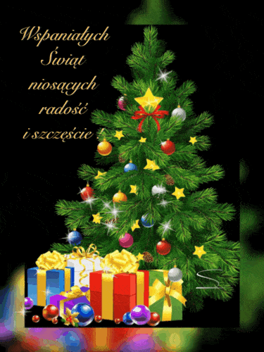 Kartka Wspania�ych �wi�t nios�cych rado�� i szcz�cie!