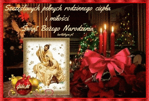 Kartka Szcz�liwych pe�nych rodzinnego ciep�a �wi�t ...