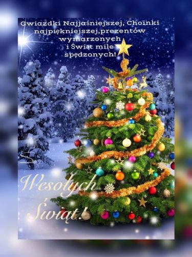 Kartka Gwiazdki najja�niejszej, choinki najpi�kniejszej..