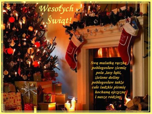 Kartka Niech Dziecina b�ogos�awi Wam w te �wi�ta...