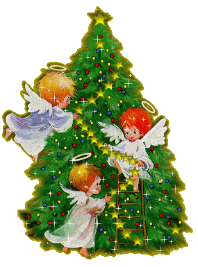 Kartka Samej rado�ci przy choince w te �wi�ta