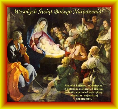 Kartka Narodzi�a si� Mi�o�� i Nadzieja! Weso�ych �wi�t!