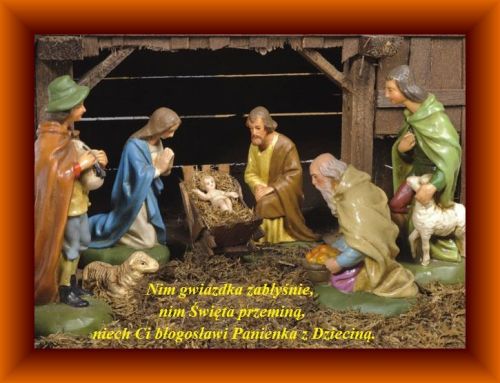 Kartka Niech Ci b�ogos�awi Panienka z Dziecin�...