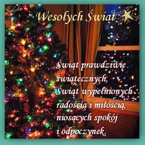 Kartka Weso�ych �wi�t nios�cych spok�j i odpoczynek...