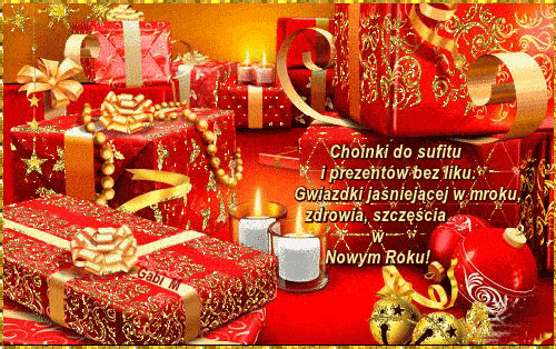 Kartka Choinki do sufitu i prezent�w bez liku...