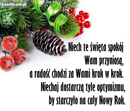 Kartka Niech te �wi�ta Bo�ego Narodzenia...