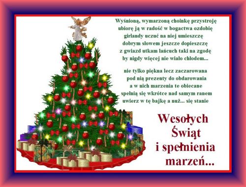 Kartka Weso�ych �wi�t i spe�nienia marze�...
