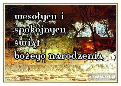 Kartka Weso�ych i Spokojnych �wi�t