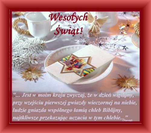 Kartka Pi�knej Wigilii, pe�nej magii i �wi�to�ci...