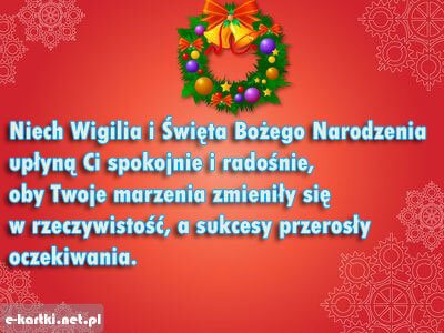 Kartka �yczenia wigilijne