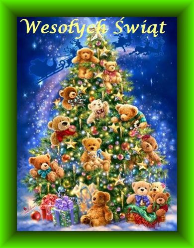 Kartka Magicznych �wi�t przy blasku choinki!