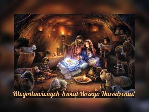 Kartka "Jezus malusie�ki le�y w�r�d stajenki...