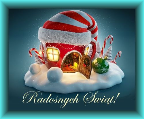 Kartka Radosnych �wi�t przy blasku choinki!
