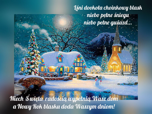 Kartka ❄L�ni dooko�a choinkowy blask...