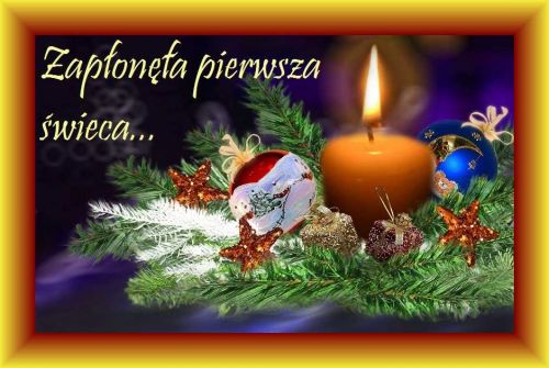 Kartka Zap�on�a pierwsza �wieca...