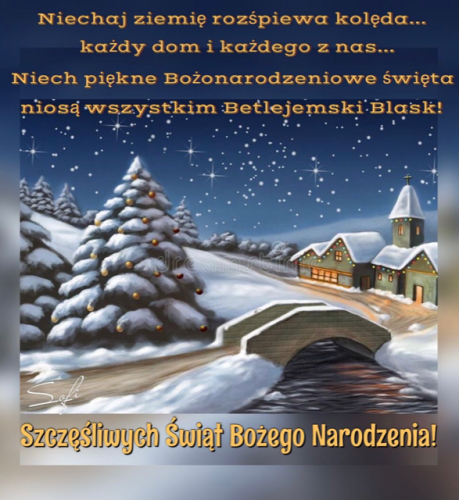 Kartka ❄Niechaj ziemi� roz�piewa kol�da...