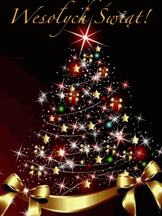 Kartka Cudownych �wi�t przy blasku choinki!