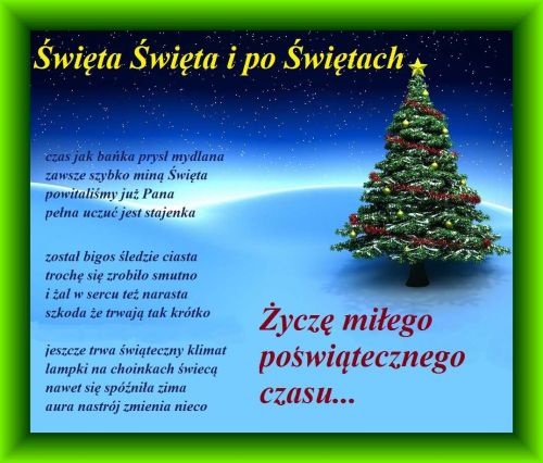 Kartka �ycz� mi�ego po�wiatecznego czasu!