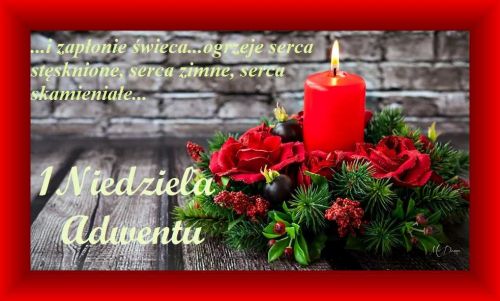 Kartka Niech ta adwentowa �wieca ogrzeje twoje serce...