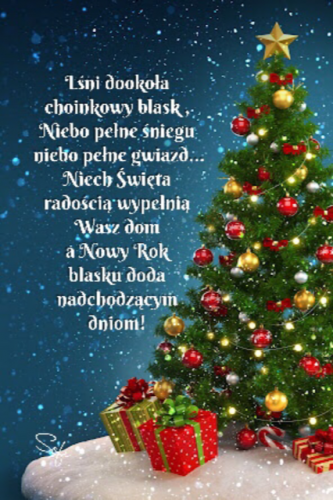 Kartka 🎄L�ni dooko�a choinkowy blask...
