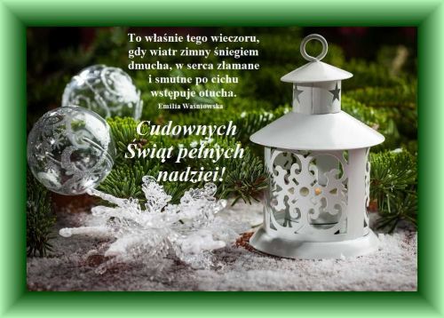 Kartka Cudownych �wi�t, pe�nych nadziei!