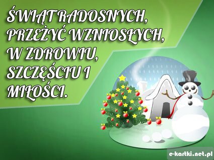 Kartka �wi�t radosnych i prze�y� podnios�ych!