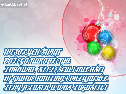 Kartka Weso�ych �wi�t Bo�ego Narodzenia