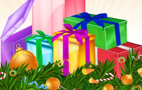 Kartka Prezenty pod choink�