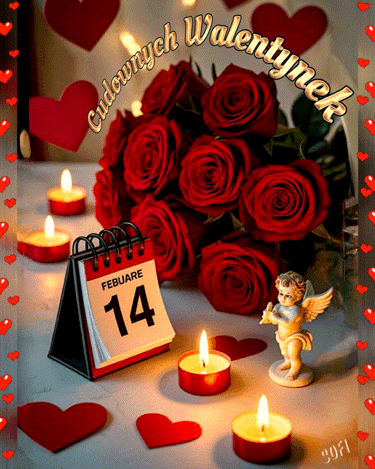 Kartka ❤️🌹Cudownych Walentynek